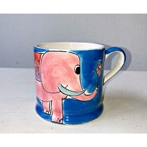 Vintage Whittard of Chelsea Hand Painted Child's Ceramic Mug Elephant Circus